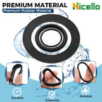 Hicello 25076RP O-Ring Rubber Gasket Washers Kit L-Shape O-Ring for 1.5" Fittings Compatible with Intex Pool Plunger Valves 28633 28635 28621 10747 25006 25010 Replace 10745 10262 10255(8SETs=24PCs)