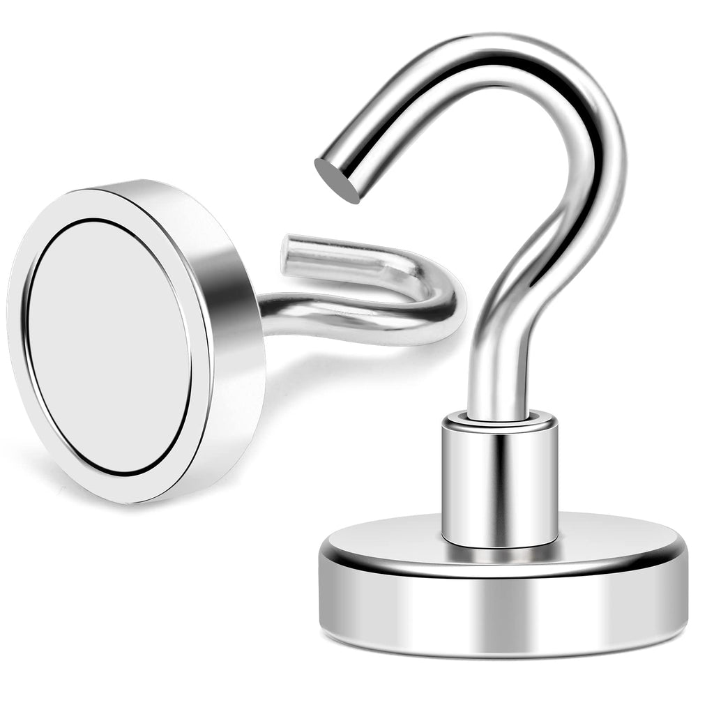 MIKEDE Magnetic Hooks 50Lbs Heavy Duty Earth Magnets with Hooks for Cruise Cabin Strong Magnet Hooks for Hanging Super Metal Magnetic Hanger for Grill Fridge Kitchen - Pack of 8