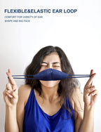 HUHETA KN95 Face Mask, 30 Pack Individually Wrapped, 5-Ply Breathable & Comfortable Safety Mask, Filter Efficiency=95%, Protective Cup Dust Masks Against PM2.5 (Royal Blue Mask)