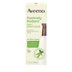 Aveeno Positively Radiant Face Moisturizer with SPF 30 Sunscreen, Hydrating Facial Moisturizer with Soy Extract to Visibly Improve Skin Tone and Texture, Hypoallergenic Formula, Oil-Free, 2.3 FL OZ