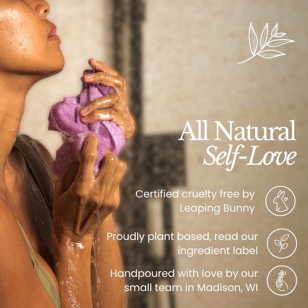 Bare Botanics Bergamot Mint Body Scrub 24oz | Made in Madison, WI | All Natural Sea Salt Exfoliator w/ Skin Loving Moisturizers | Vegan & Cruelty Free | Gift Ready Packaging w/ a Cute Wooden Spoon