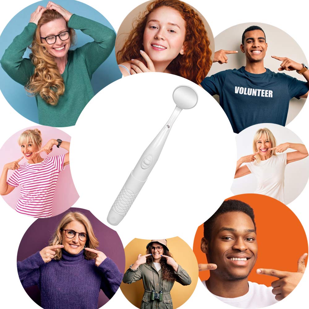 ffresiss Dental Mirror with Light,Teeth Inspection LED Anti-Fog Mouth Mirror,Dentist Oral Care Tool