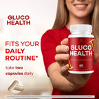 Gluco Health Capsules - GlucoHealth Support Pills Premium Plus All Natural Ingredients Advanced GlucoHealth Formula Maximum Strength for Overall Health & Wellness, 60 Capsules for 1 Month