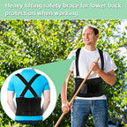 Work Back Brace - Back Support Belt for Lower Back Pain Relief, Heavy Lifting, Herniated Discs - Industrial Back Brace for Work With Shoulder Straps Fits Men and Women 5XL(53"-65")