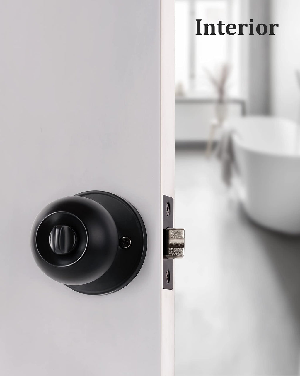 Lanwandeng 2 Pack Entry Door Knobs with Lock and Keys All Alike, Interior/Exterior Door Knob for Bedroom or Bathroom, Entrance Matte Black Door Locks