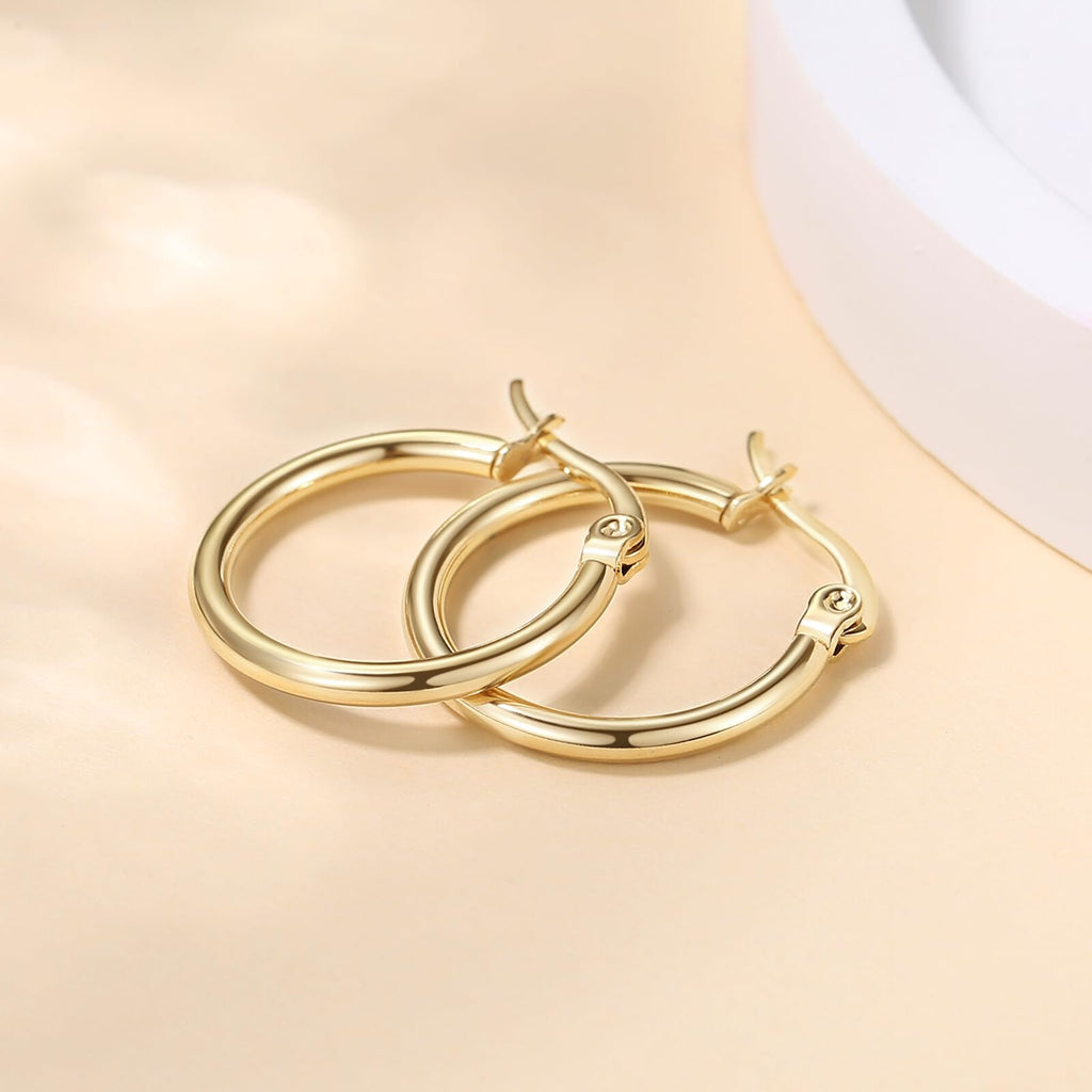14K Gold Hoop Earrings for Women Simple Design and Timeless Elegance Gold Earring Womens