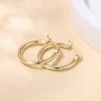 14K Gold Hoop Earrings for Women Simple Design and Timeless Elegance Gold Earring Womens