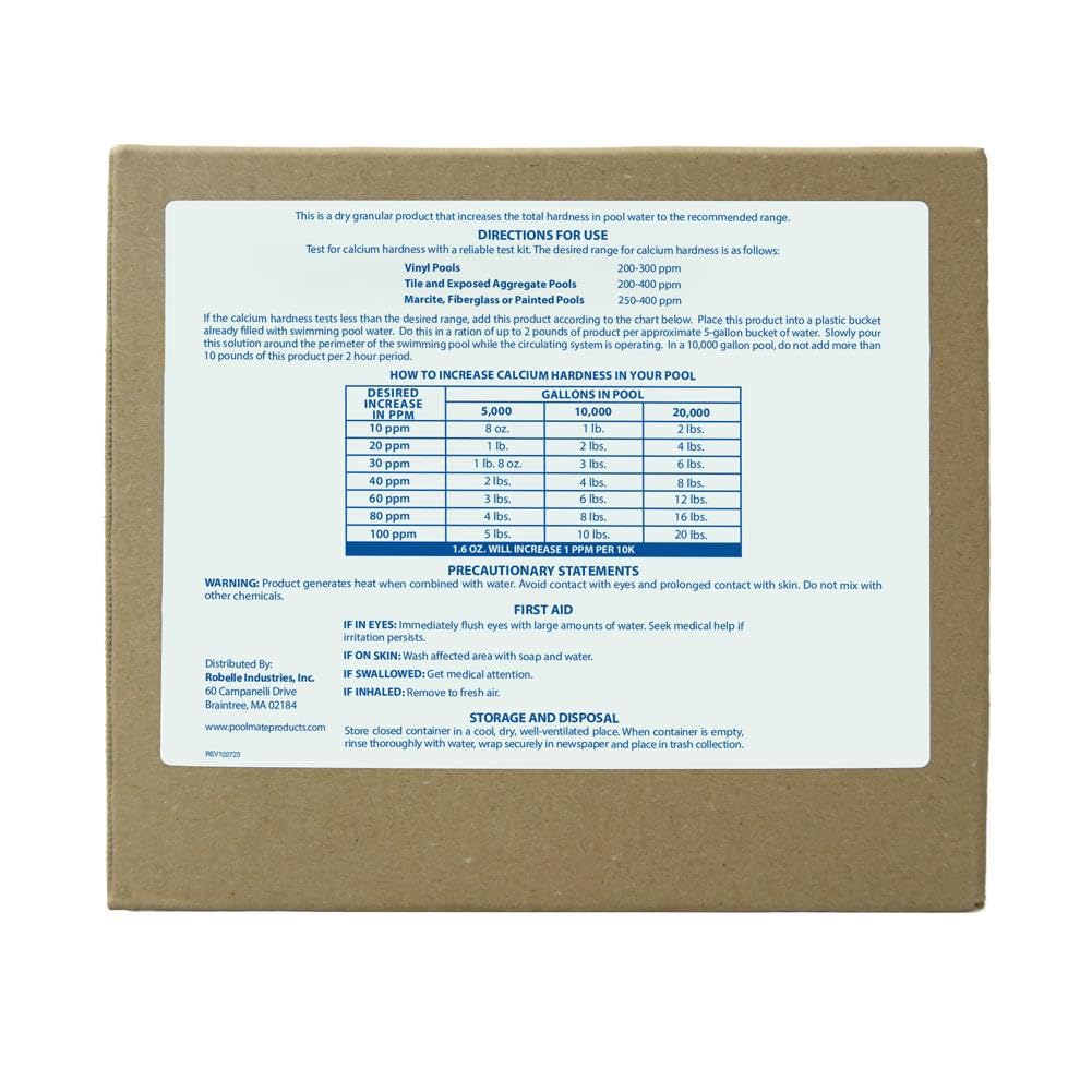 Pool Mate 32-Pounds Premium Calcium Hardness Increaser for Pools, 100% Calcium Chloride