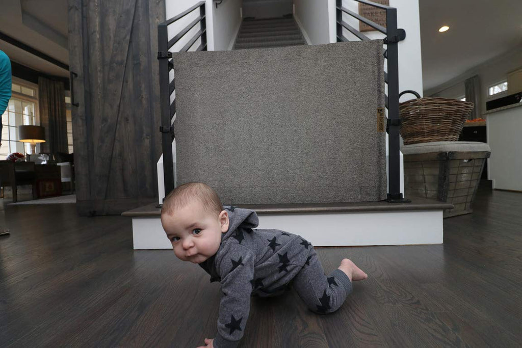 The Stair Barrier Banister to Banister No Drill Baby Gate for Stairs - Fabric Excellence Easy Setup Maximum Security with Portable Pet Gate for Stairs - Climb-Proof Neat and Tidy Fabric Baby Gate