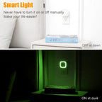 YUNLEX 2 Pack Green Night Light, Dimmable Soft Glow & Indirect Reflection, Auto Dusk to Dawn Sensor, Plug in Nighlight for Home Bar, Game Room, Holiday Decor, Hallway, Bathroom, Toliet