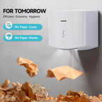 AIKE Air Wiper Compact Hand Dryer 110V 1400W White (with 2 Pin Plug) Model AK2630S