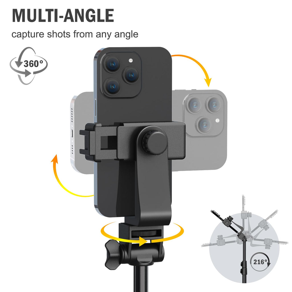 Liphisy 64” Tripod for Cell Phone & Camera with Remote and Phone Holder