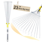 JARDINEER Adjustable Rakes for Leaves, Large Garden Leaf Rake for Lawns Grass with 7-23" Expandable Head, Yard Collapsible Rake for Camping (64 inches)