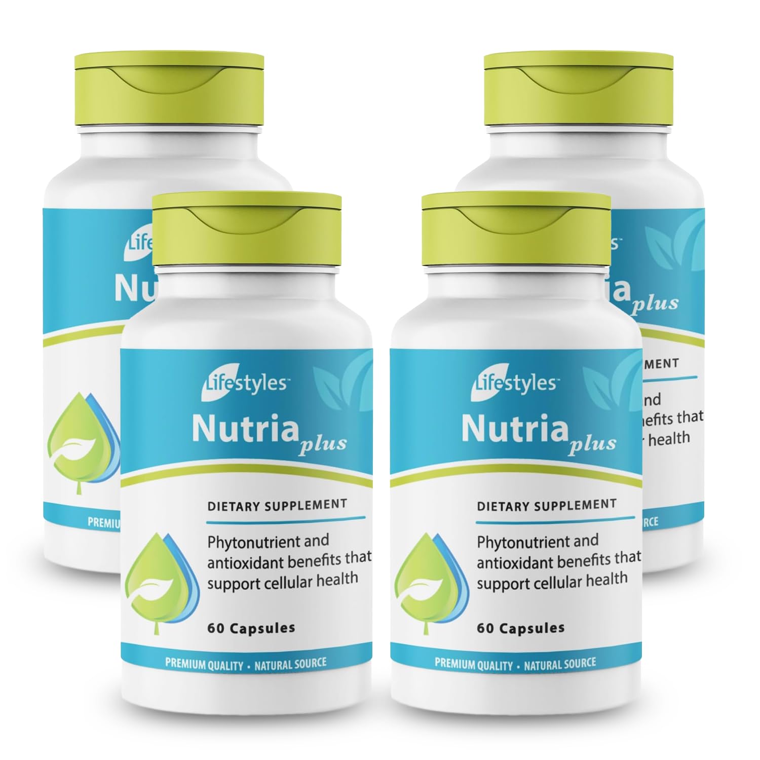 Lifestyles NutriaPlus Antioxidant Supplement - Herbal Immune Support & Multivitamin with Selenium, Vitamin C, Green Tea, Garlic, and More – Made in Canada – 240 Capsules (Pack of 4)