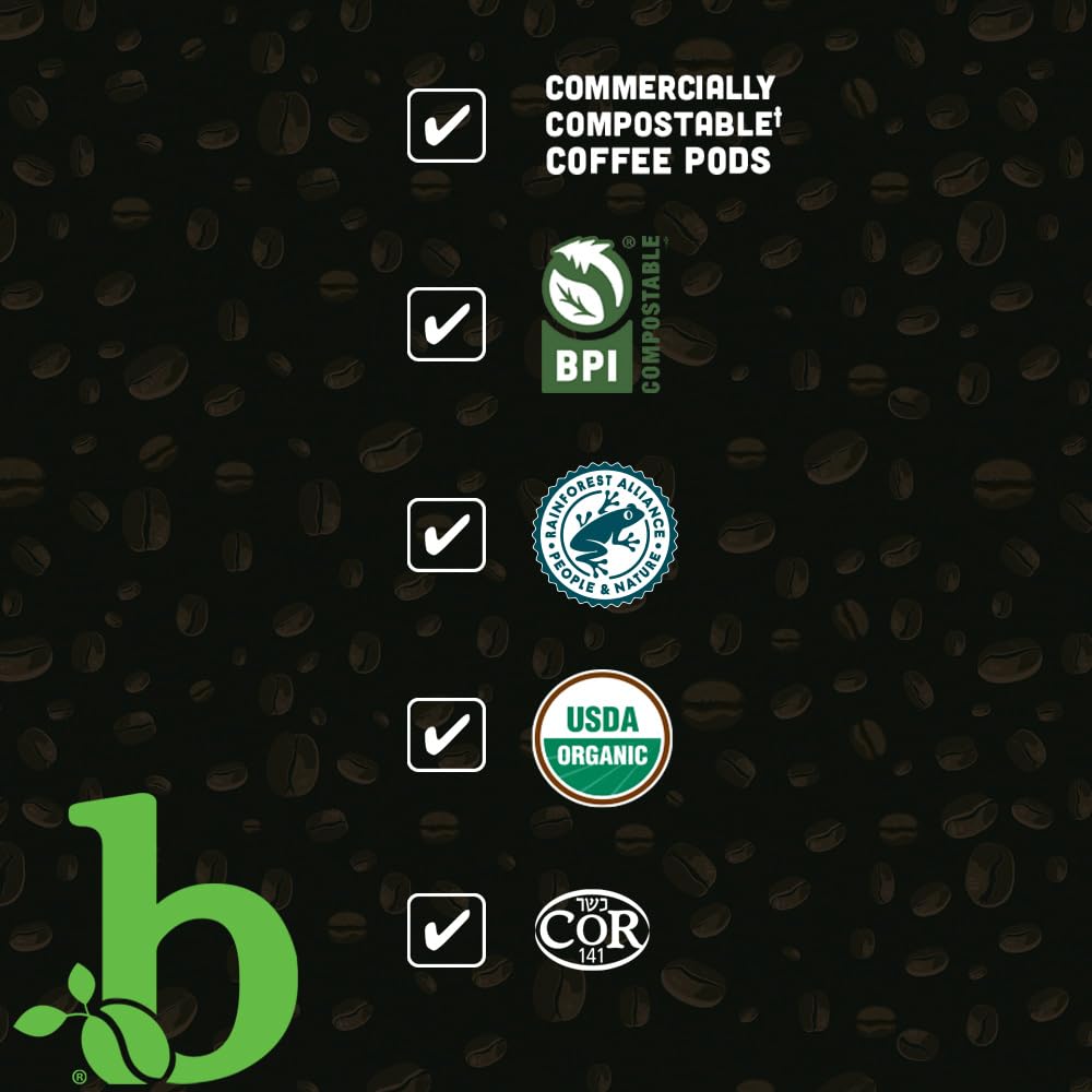 beaniac Organic Daily Dose Donut Shop, Light Roast, Single Serve Compostable K Cup Coffee Pods, Organic Arabica Coffee, Keurig Brewer Compatible, 30 Count