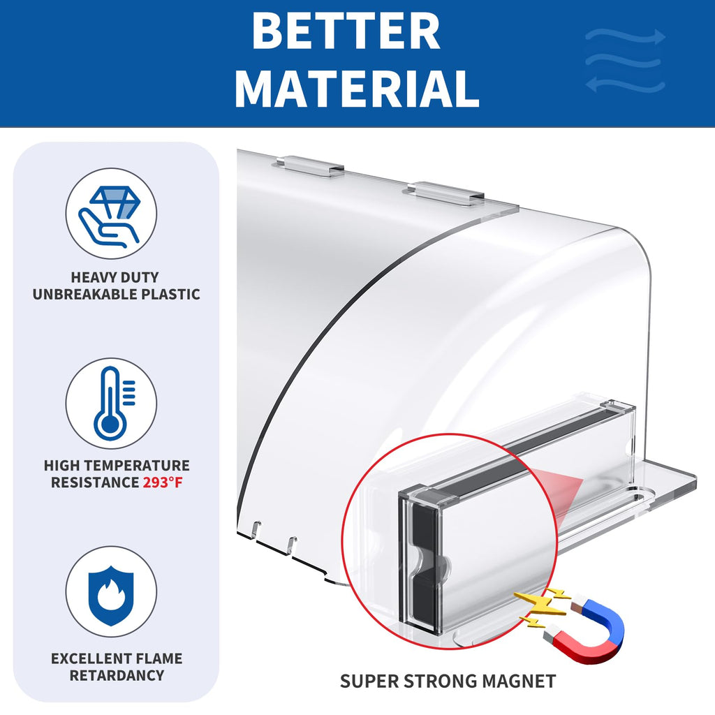 Air Vent Deflectors 2-Pack Set of Super Strong Magnetic Heat-Resistant, Floor Vent Deflectors Easily Adjustable from 8 to 14 Inches,Vent Deflectors for Vents/Walls/Ceilings/Floors