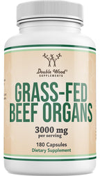 Grass Fed Beef Organ Complex (3,000mg per Serving, 180 Capsules, 1 Month Supply) Supplement for Digestion, Immune Health, Energy, and Wellness by Double Wood