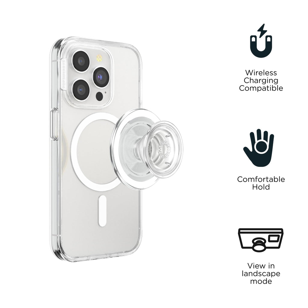 PopSockets Phone Grip for MagSafe, Magnetic Holder- Clear