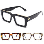 JM 3 Pack Oprah Style Reading Glasses for Women Men with Spring Hinge, Fashion Oversized Square Blue Light Blocking Readers +2.5