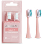 AquaSonic Genuine Icon Replacement Brush Heads | ADA Accepted | Compatible with AquaSonic Icon Toothbrush | 6 Brush Heads | for Normal & Sensitive Teeth (Light Pink)