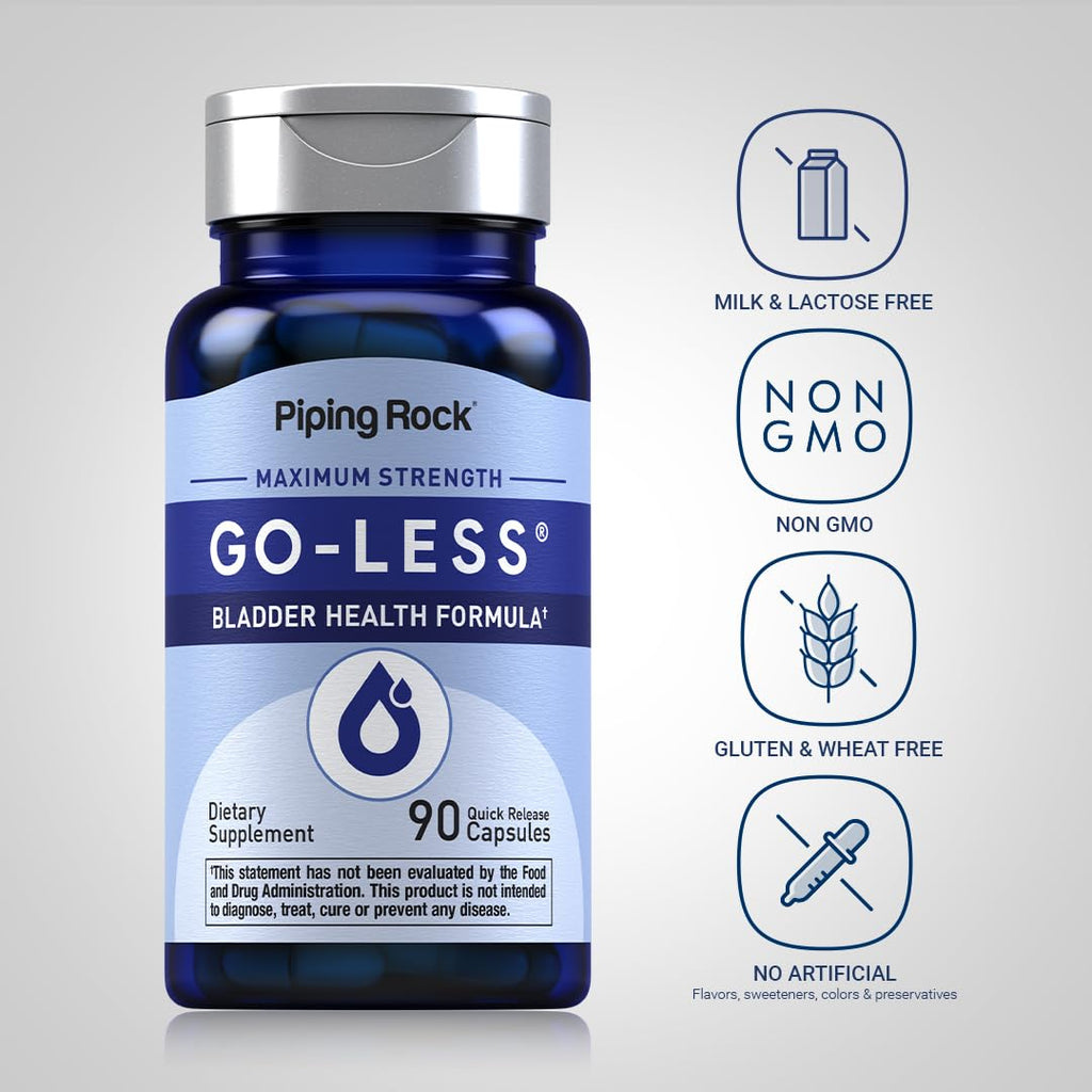 Piping Rock Bladder Control Pills for Women and Men | 90 Capsules | Maximum Strength Formula | Pumpkin Seed Extract | Non-GMO, Gluten Free Supplement