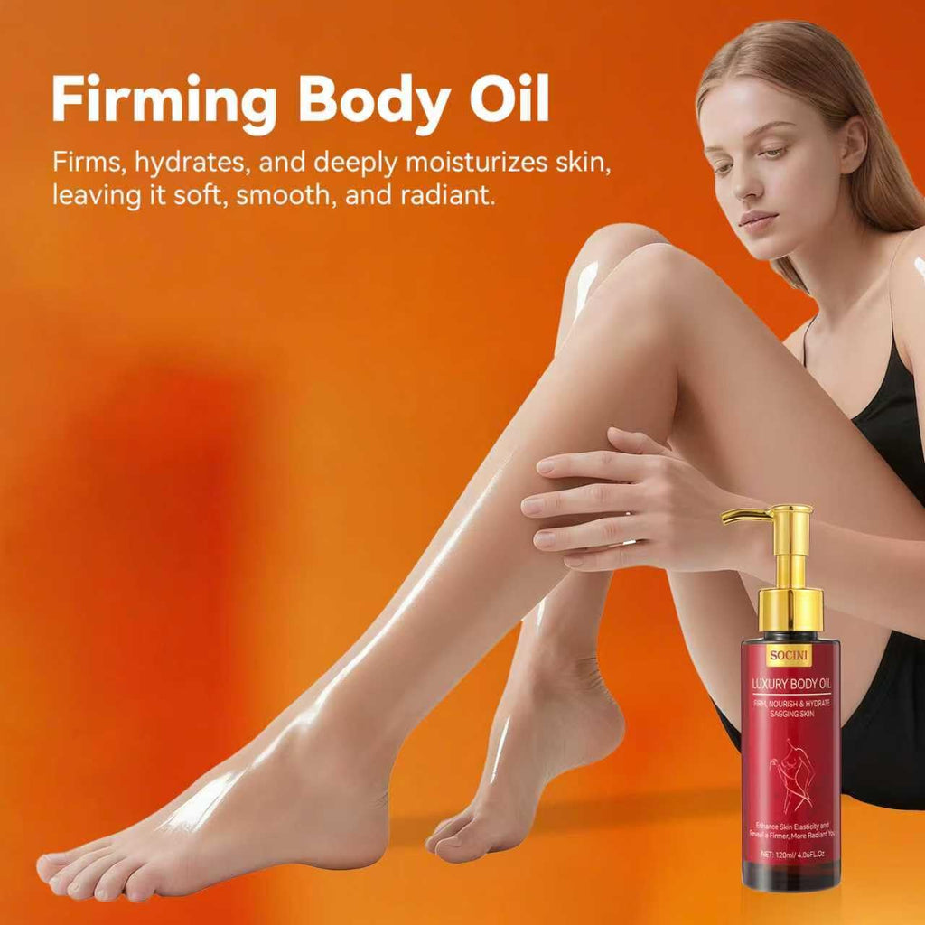Body Firming Oil for Crepe Skin - After Shower Oil for Women, Tightening & Hydrating Treatment for Arms, Legs, Stomach & Body, Natural Formula for Dry Skin, Lightweight & Non-Greasy, 4.06 FL OZ-2Pack