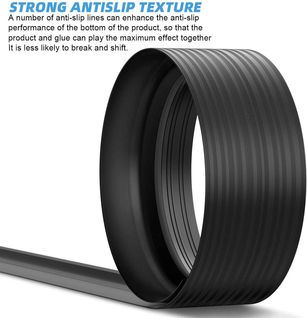 Jin&Bao Universal Garage Door Threshold Seal Strip 16FT Kit, Bottom Waterproof Rubber Weather Stripping Replacement（Black, 1 Adhesive）