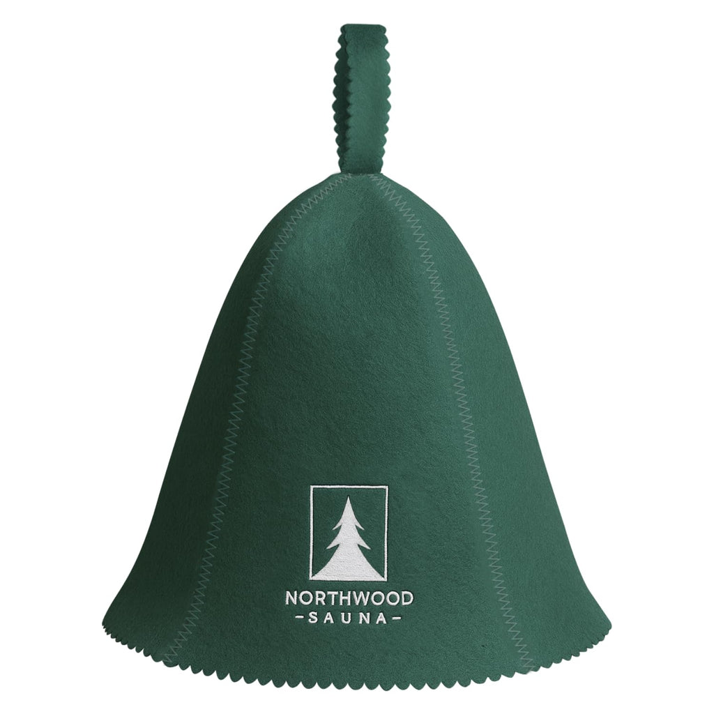 Northwood Sauna - Sauna Hat - 100% Wool Felt - Banya Hair Cap for Men & Women - One-Size-Fits-All - Spruce Green