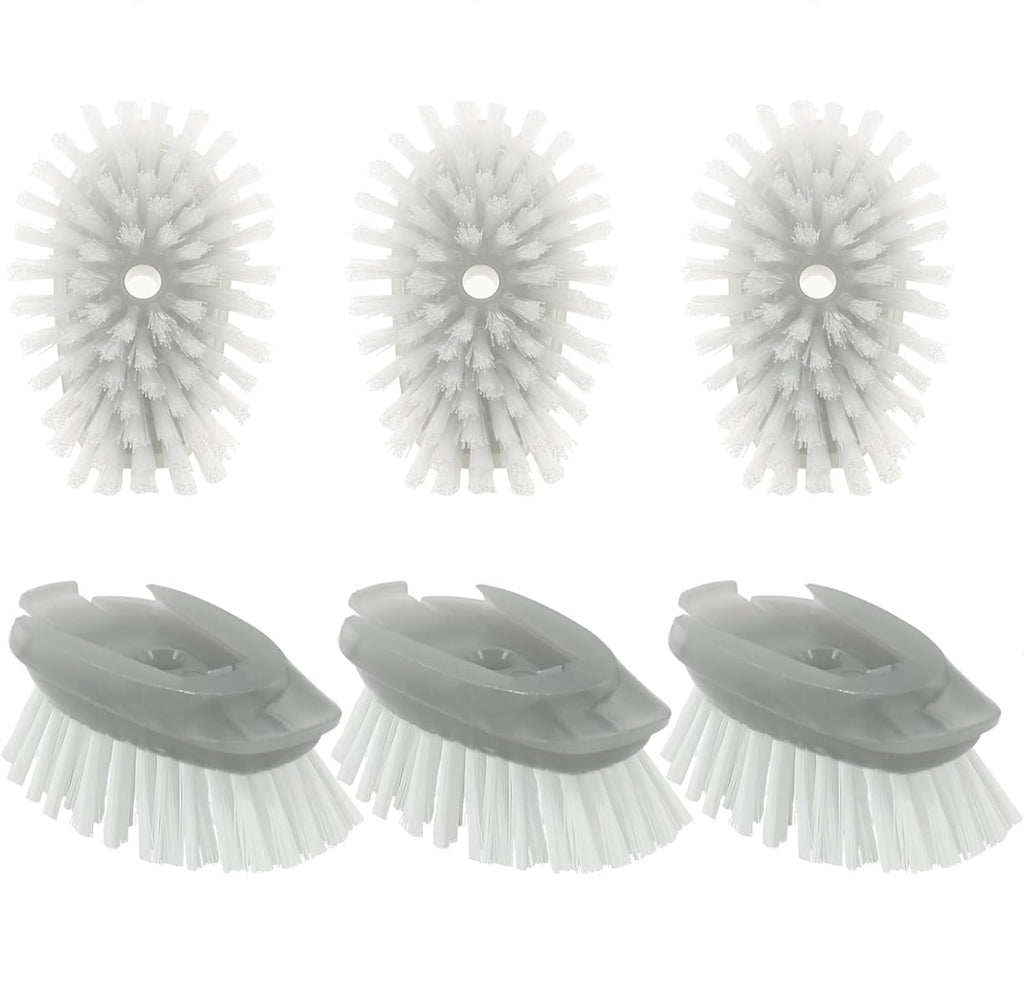 Soap Dispensing Dish Brush Refills, 6 Pack Dish Brush Replacement Head for Steel Soap Dispensing Dish Brush