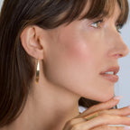 Long 14K Gold Plated Earrings for Women - Bar Pull Through Threader Dangles