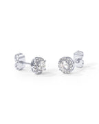 PAVOI 925 Sterling Silver Stud Earrings, White Gold, Size 7.5 Millimeters