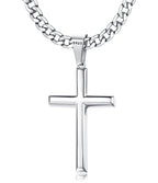 Besteel 925 Sterling Silver Cross Necklace for Men Women Cross Chain 18 In