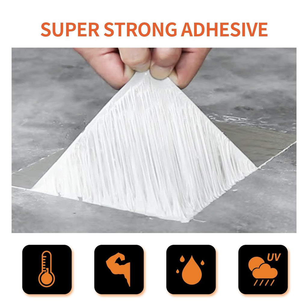 TAPEBEAR Butyl Tape Waterproof Sealing Tape Aluminum Foil Tape, for RV Repair, Window, Silicone, Glass & EDPM Roof Leak Patching, Boat and Pipe Sealing, Silver (200mm x 5m/9rolls)