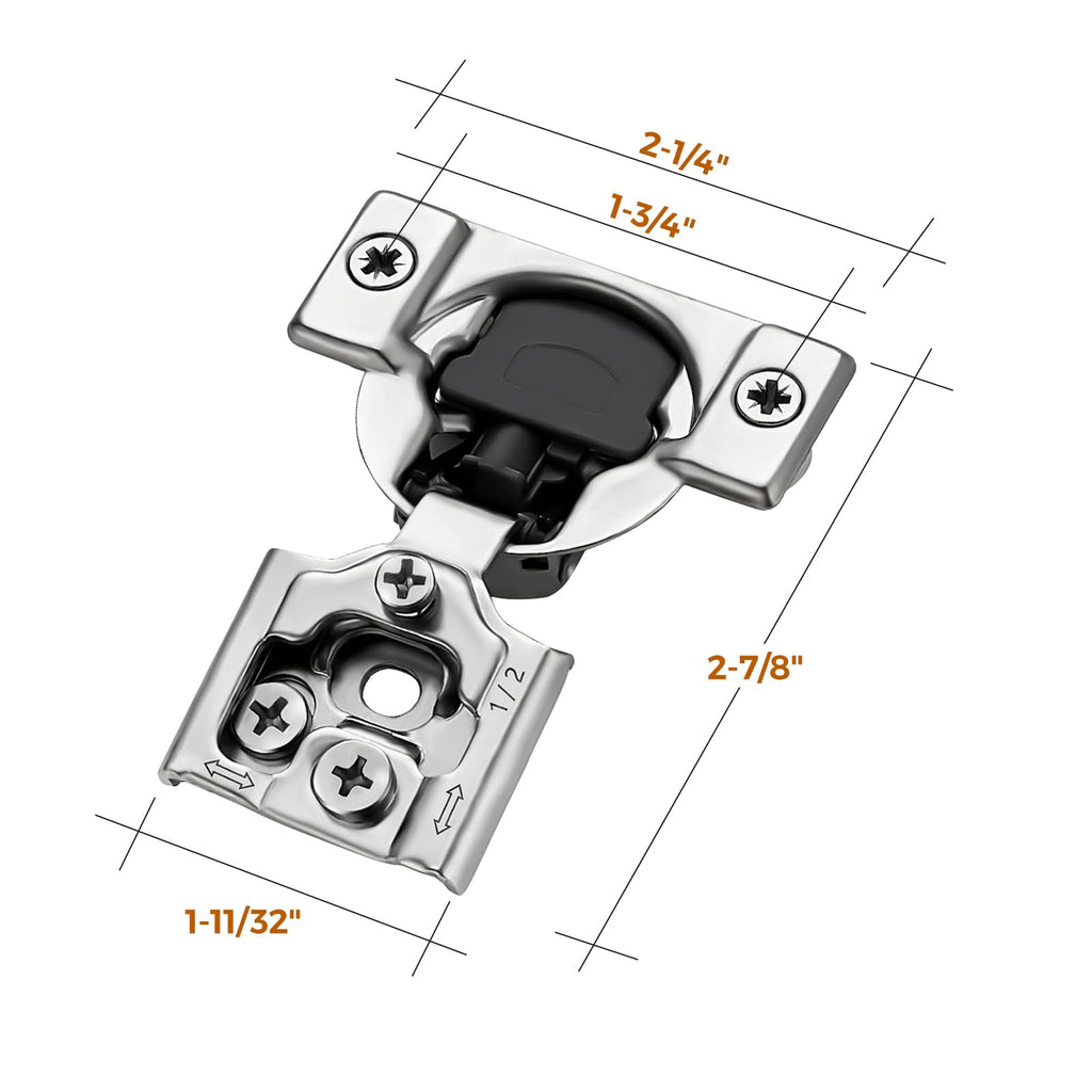 Ravinte 1/2 Inch Overlay Soft Close Hinge Kitchen Cabinet Hinges 50 Pack
