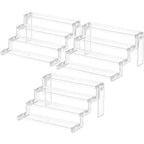 Lifewit Cupcake Stand, Perfume Cologne Organizer, Tool-Free Assembly, Display Riser, Spice Rack, Figurine Holder, Makeup Storage, Room Decor, Party Decorations, Clear, 12″ 4 Tier, 3 Pcs