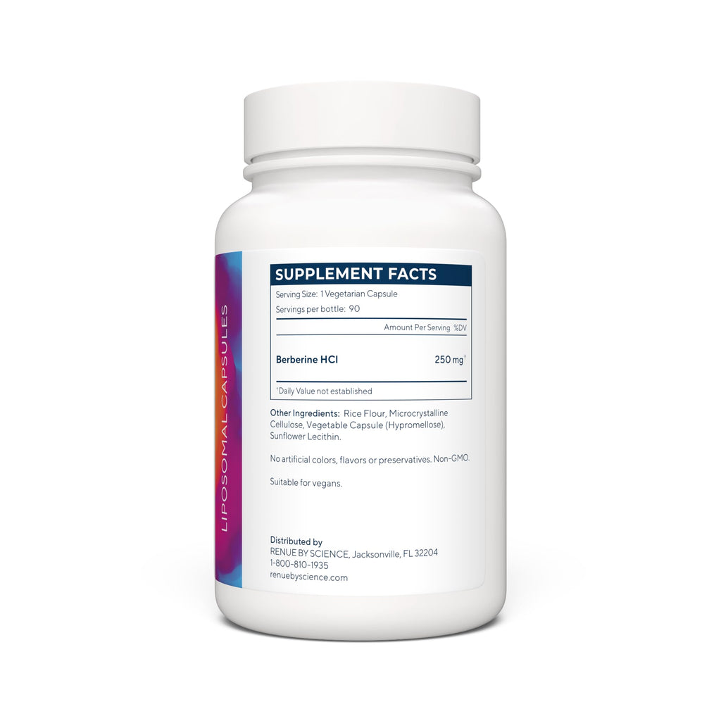 Renue By Science Berberine | 90 Berberine Supplement Capsules - 250mg Berberine per Serving | Bioavailable Formula for Increased Absorption | Non-GMO & Allergen Free | Manufactured in the USA