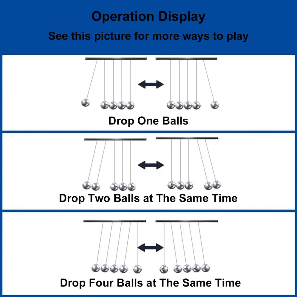 Newtons Cradle Balance Balls,Pendulum Balls with Black Base,Newtons Cradle Pendulum,Desk Decor for Men,Physics Toys,Metal Creative Ornament Crafts,Mind Bending Desk Sculpture - Large Black