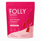 Grow Spark Folly Hair Growth Gummies, Tropical Fruit Hair Vitamins with Biotin, Vitamin C, Zinc, Pumpkin Seed Oil & Botanical Complex, Daily Beauty Supplement for Women, 60 Gummies