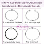 LAMOONY Clip Stopper Charms Sterling Silver Rondelle Spacer Bead for Bracelets (Silver) (Silver-4pcs)