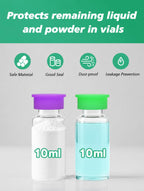 10ml & 30ml Vial Caps, Silicone Peptide Vial Covers, 35 Pack, 7 Colors