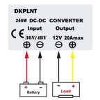 dkplnt 20A 240W 12v Golf Cart 48V 36V to 12V Converter Voltage Regulator Reducer Transformer with Fuse