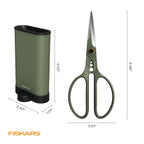 Fiskars 6" Plant Shaping Shears & Holder, Precision Indoor Gardening Snips