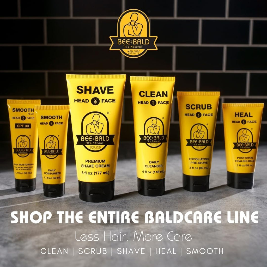 Bee Bald SMOOTH Daily Moisturizer Hydrates & Tones Away Fine Lines, Wrinkles and Dry Patches; Helps Control Oil & Shine to Feel Cool, Fresh and Comfortable, 1.7 Fl Oz (Pack of 2)