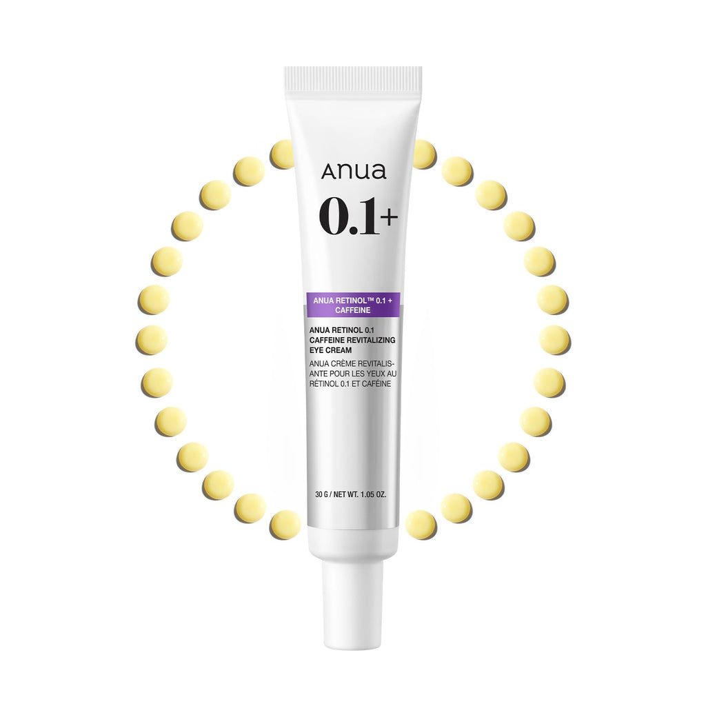 Anua Retinol 0.1 Caffeine Revitalizing Eye Cream, Lightweight Formula for Dark Circles & Puffiness, Hydrating for Sensitive Skin, Korean Skincare,1.05 fl oz