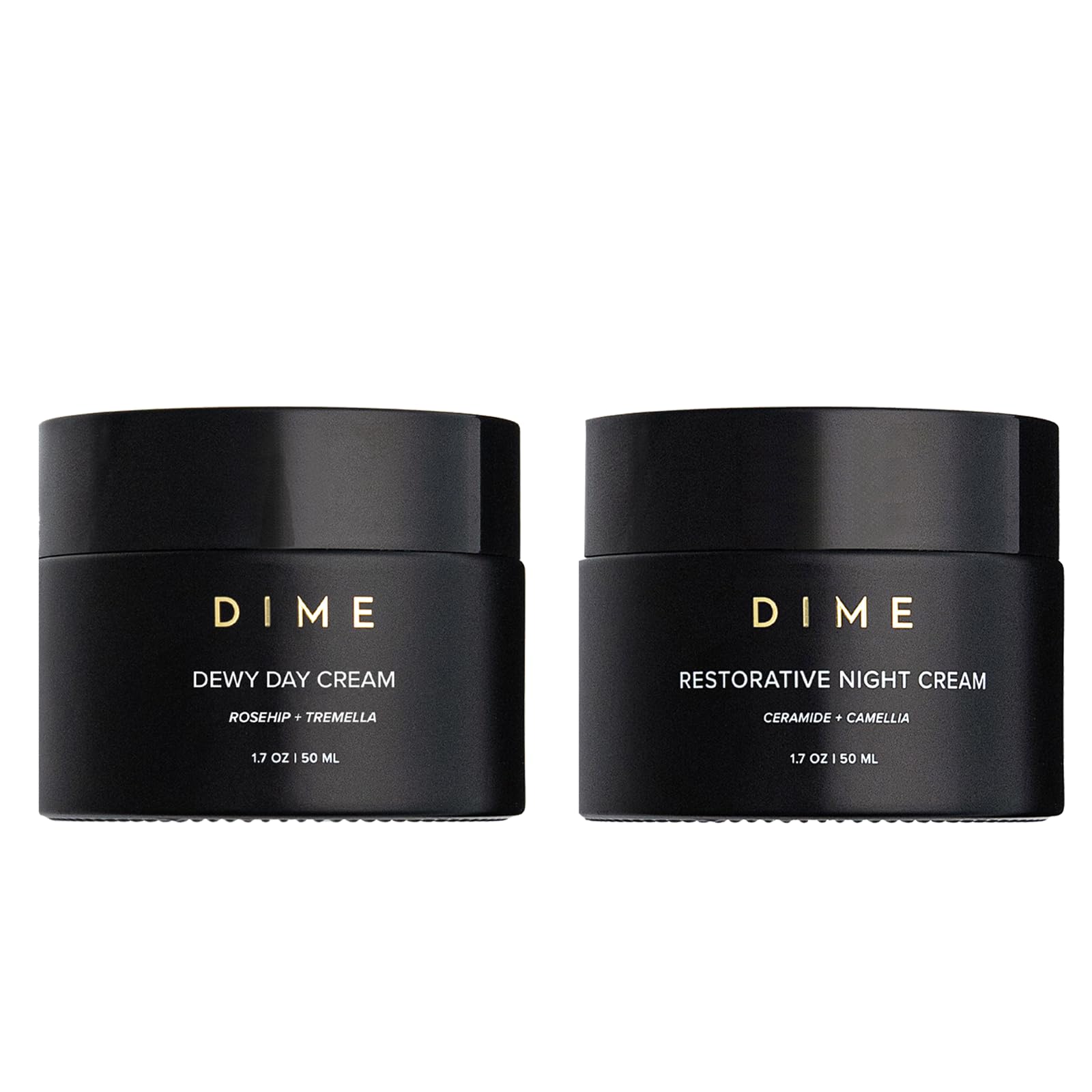 DIME Beauty Moisture Skin Care Set - Dewy Day Cream and Restorative Night Cream Non Toxic Face Moisturizer for Dry or Sensitive Skin Barrier Repair Day and Night Hydrating Facial Creams
