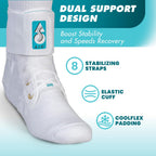 Med Spec ASO Ankle Stabilizer (XX-Small, White) – Lace Up Ankle Brace for Ankle Sprain and Instability, Orthopedic Ankle Support for Men, Women, Adults, Teens and Kids, Sports Injury Recovery, 264009