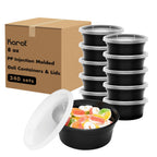 Karat [8oz - 240 ct Black PP Injection Molded Round Deli Containers with Lids (FP-IMDC8-PPB)