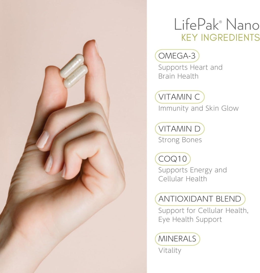 Nu Skin Pharmanex LifePak Nano | Daily Supplement with Essential Nutrients | Boosts Overall Health, Immunity, and Vitality | Convenient & On-the-Go Nutrient Packets for Active Lifestyles | 60 Packets