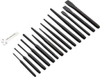 Amazon Basics 16-Piece Chrome Vanadium Steel Punch and Chisel Set with Storage Pouch, Cold Chisel, Pin Punch, Center Punch