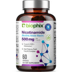 biophix B-3 Nicotinamide 500 mg 60 Caps - Nicotinic Amide Niacin Natural Flush-Free Vitamin Formula - Supports Skin Cell Health